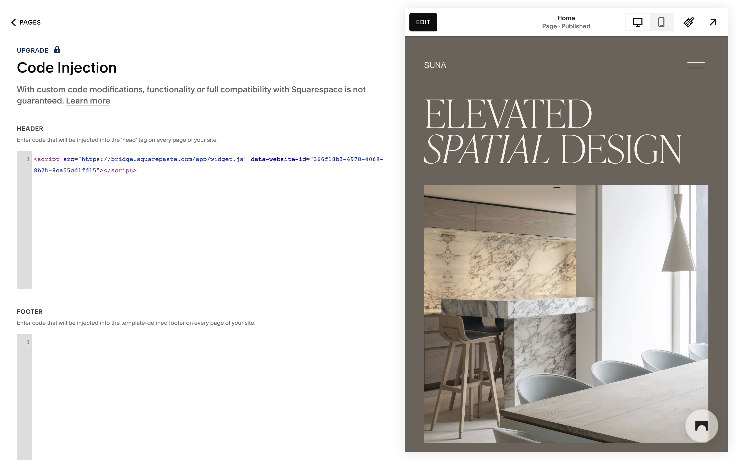 Bridge widget icon customization settings